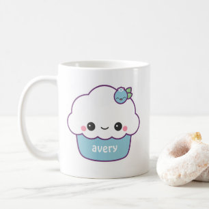 Cute Blueberry Cupcake Coffee Mug