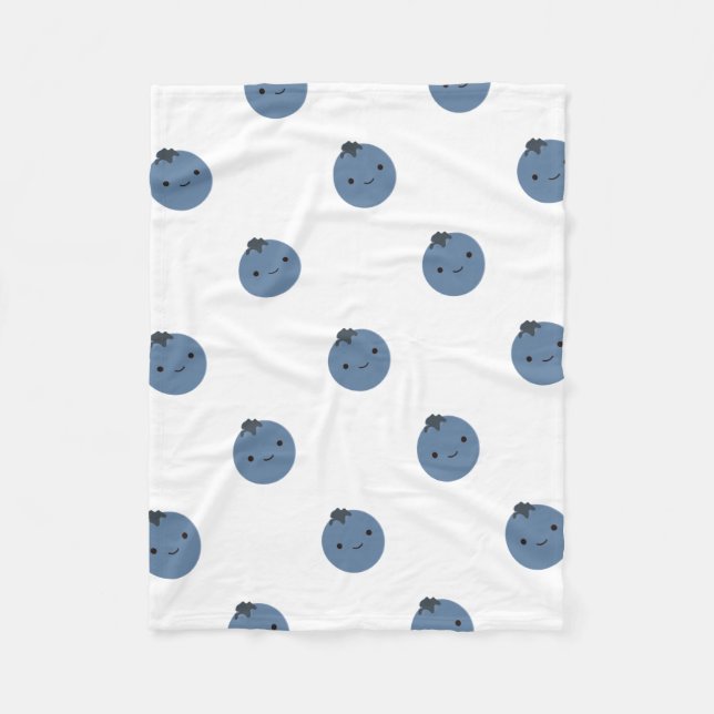 Cute Blueberry Fleece Blanket (Front)