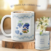Cute Blueberry Gnome Life is Berry Sweet Mug