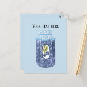 Cute blueberry jam jelly add text postcard