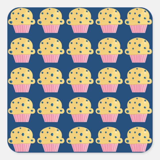 Cute Blueberry Muffin Design Stickers (Front)