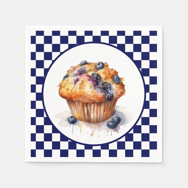 Cute blueberry muffin party napkin (Front)