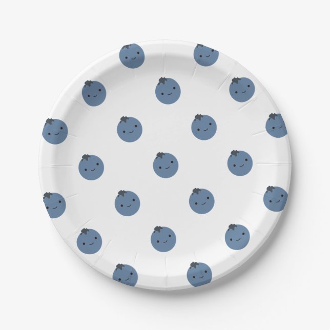 Cute Blueberry Paper Plate (Front)