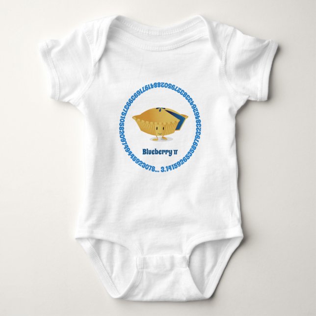 Cute Blueberry Pi Day Baby Bodysuit (Front)