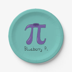 Cute Blueberry Pi Symbol Math Teacher Paper Plate