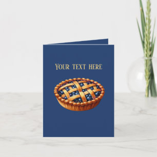Cute Blueberry pie customizable Card