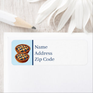 Cute Blueberry pie customizable Return Address Label