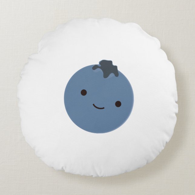 Cute Blueberry Round Cushion (Front)