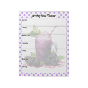 Cute Blueberry Weekly Meal  Notepad