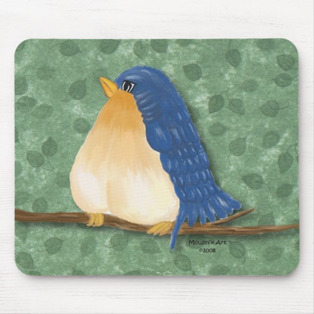 Cute Bluebird Mousepad (Front)