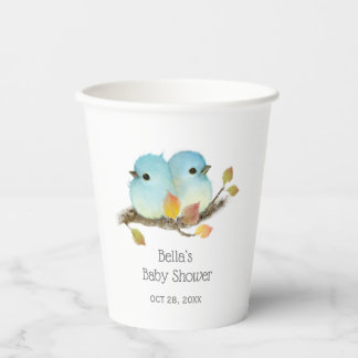 Cute Bluebirds Bird Baby Shower Paper Cups