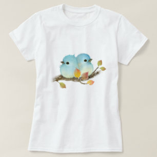 Cute Bluebirds on Branch T-Shirt