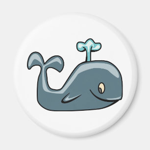 CUTE BLUEISH GREY GRAY WHALE CARTOON ANIMAL SEALI MAGNET
