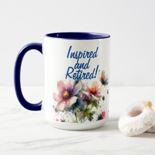 Cute Blues and Pinks Inspired and Retired  Mug