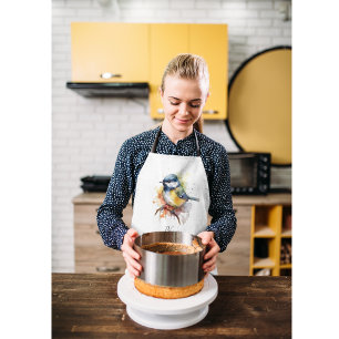 Cute Bluetit on a Branch, custom Apron