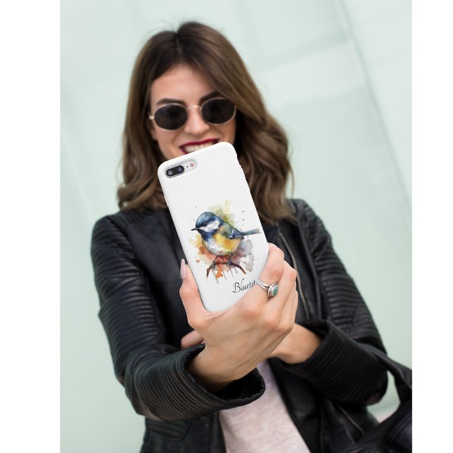 Cute Bluetit on a Branch, custom Case-Mate iPhone Case (Creator Uploaded)