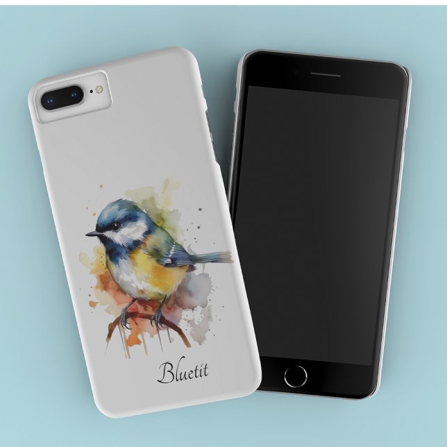 Cute Bluetit on a Branch, custom Case-Mate iPhone Case (Creator Uploaded)