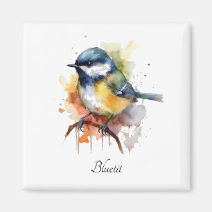 Cute Bluetit on a Branch, custom  Magnet