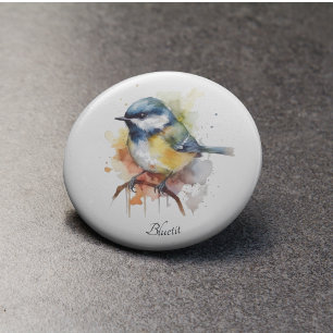 Cute bluetit sitting on a branch  bottle opener