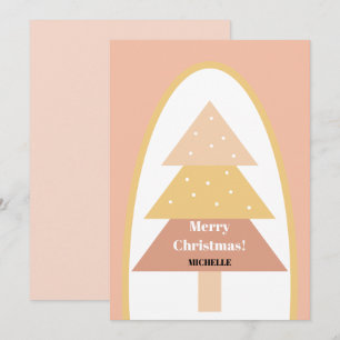 Cute Blush Holiday Tree Card