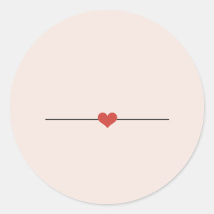 Cute blush pink blank heart classic round sticker