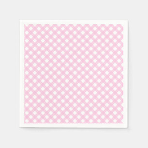 Cute Blush Pink Gingham Pattern Napkin