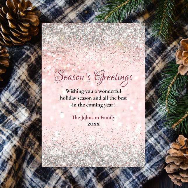 Cute blush pink silver glitter Christmas new year (Creator Uploaded)