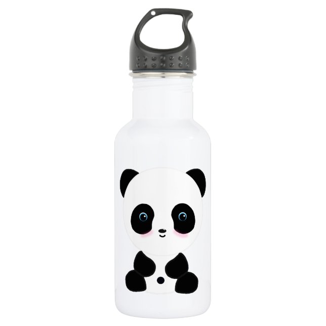 Cute Blushing Panda Bear 532 Ml Water Bottle (Front)