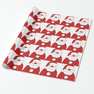 Cute Blushing Santa Wrapping Paper