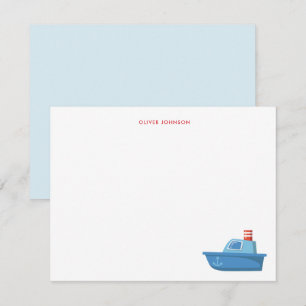 Cute boat Kids thank you Card