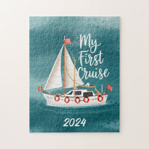 Cute Boat - My First Cruise - Custom Jigsaw Puzzle