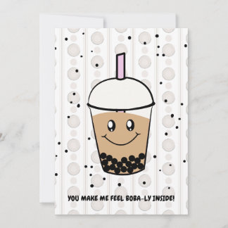 Cute Boba Bubble Tea Pun Invitation