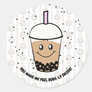 Cute Boba Bubble Tea Pun Round Sticker