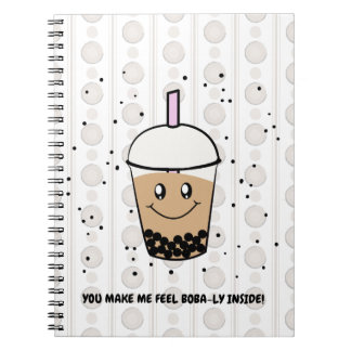 Cute Boba Bubble Tea Pun Spiral Photo Notebook
