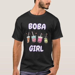 Cute Boba Girl Kawaii Bubble Tea Girls Teens Kids T-Shirt