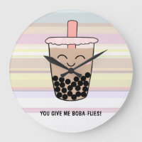 Cute Boba Milk Tea Pun Acrylic Wall Clock