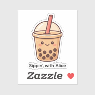 Cute Boba Tea Cup Sticker – Personalised Sticker