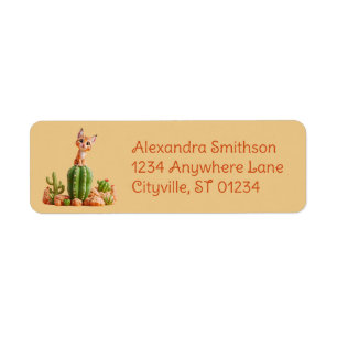 Cute Bobcat on cactus Return Address Label