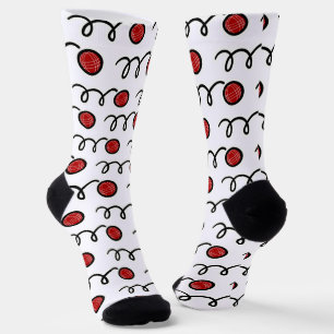 Cute bocce ball print crew sport socks