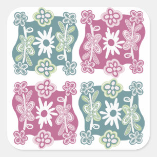 Cute Bohemfloral Style Square Sticker