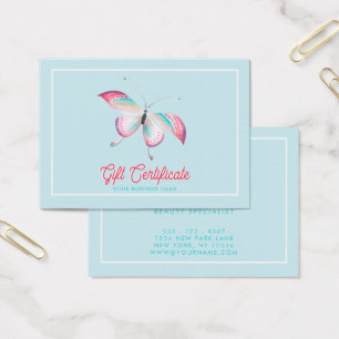 Cute Bohemian Butterfly Business Gift Certificate