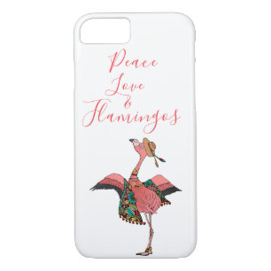 Cute Bohemian Flamingo Peace Love & Flamingos iPhone 8/7 Case