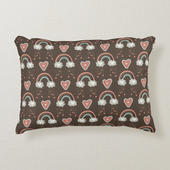 Cute Bohemian Rainbow Pattern Decorative Cushion (Front)