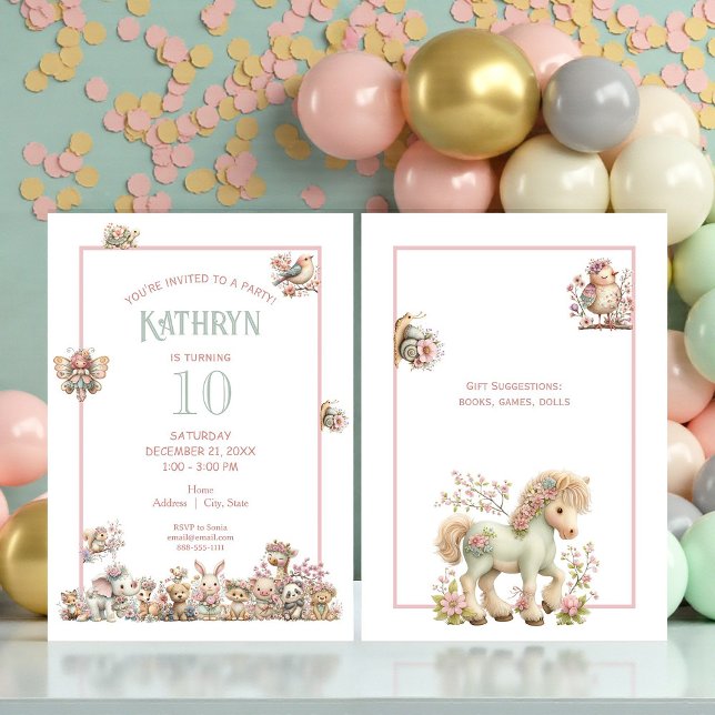 Cute Boho Animal Birthday Party Invitation (Creator Uploaded)