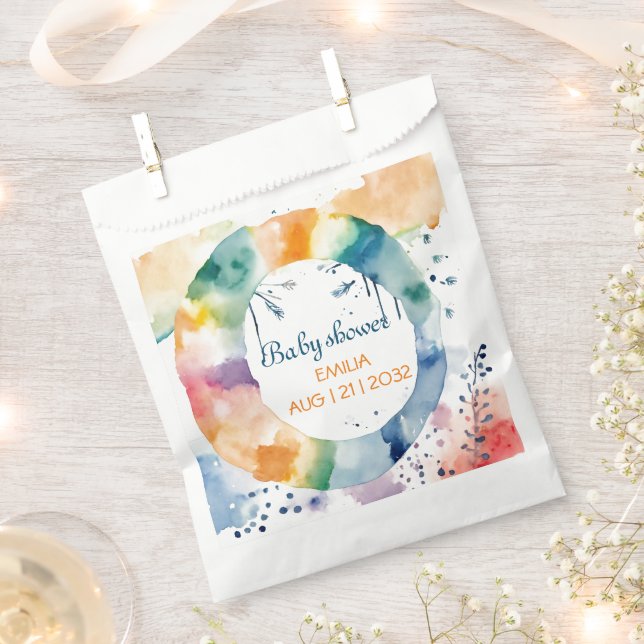 Cute Boho Baby Shower Favour Bag – Personalised  (Clipped)