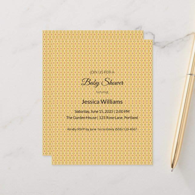 Cute Boho Baby Shower Gender Neutral, Customisable (Front/Back In Situ)