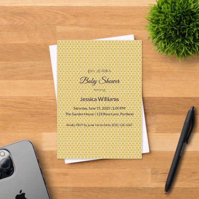 Cute Boho Baby Shower Gender Neutral, Customisable Acrylic Invitations (Insitu (Invitation Card))