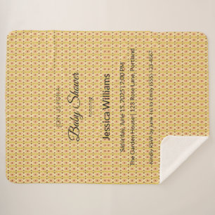 Cute Boho Baby Shower Gender Neutral, Customisable Sherpa Blanket