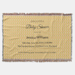 Cute Boho Baby Shower Gender Neutral, Customisable Throw Blanket