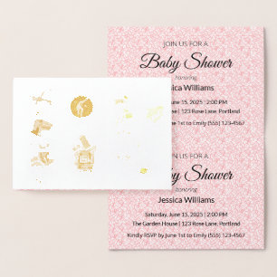 Cute Boho Baby Shower UPDATE Foil Card